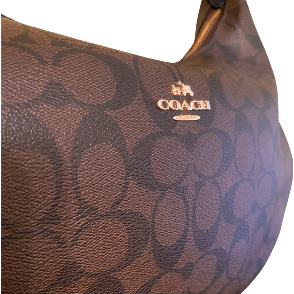 Coach Harley East West Hobo Shoulder Bag Signature Black Brown Gold F38267 - Picture 4 of 16